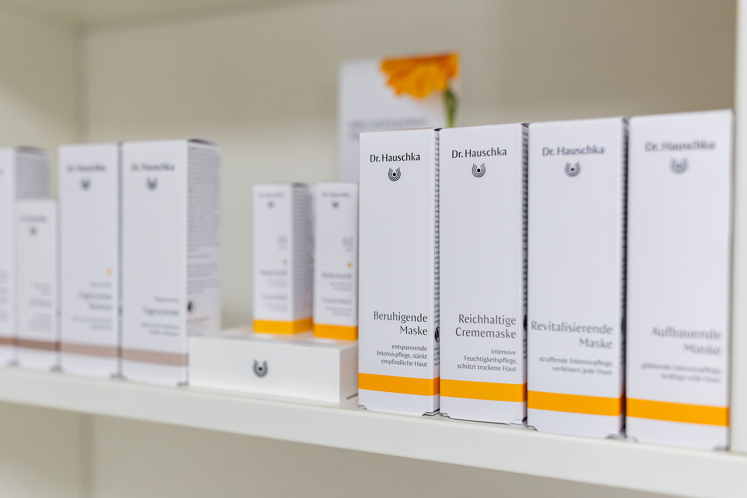 Regal mit exklusiven Dr. Hauschka Produkten